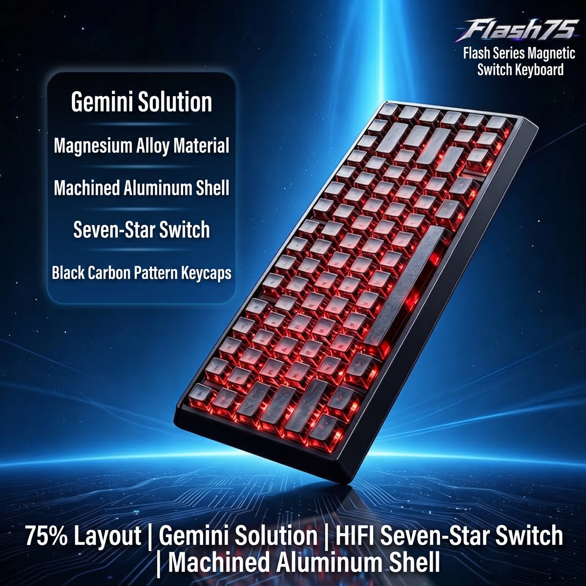 IPI FLASH 75 — 75% Magnetic Switch Gaming Keyboard, 8000Hz, Magnesium-Aluminium Unibody