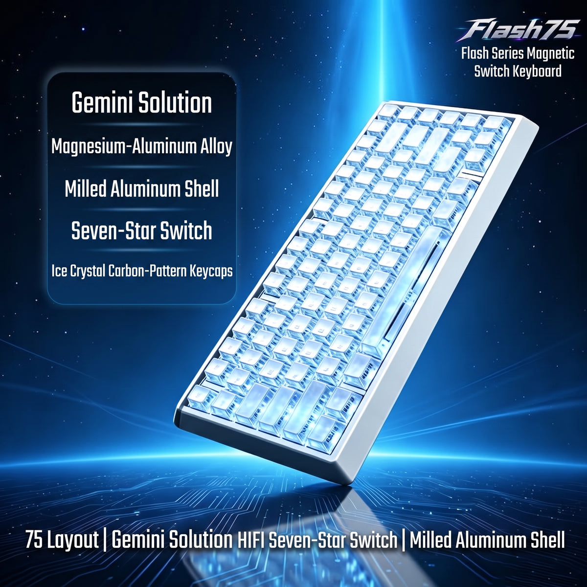 IPI FLASH 75 — 75% Magnetic Switch Gaming Keyboard, 8000Hz, Magnesium-Aluminium Unibody