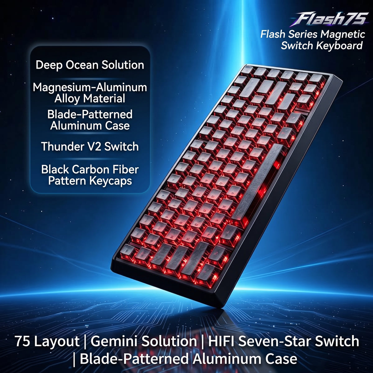 IPI FLASH 75 — 75% Magnetic Switch Gaming Keyboard, 8000Hz, Magnesium-Aluminium Unibody