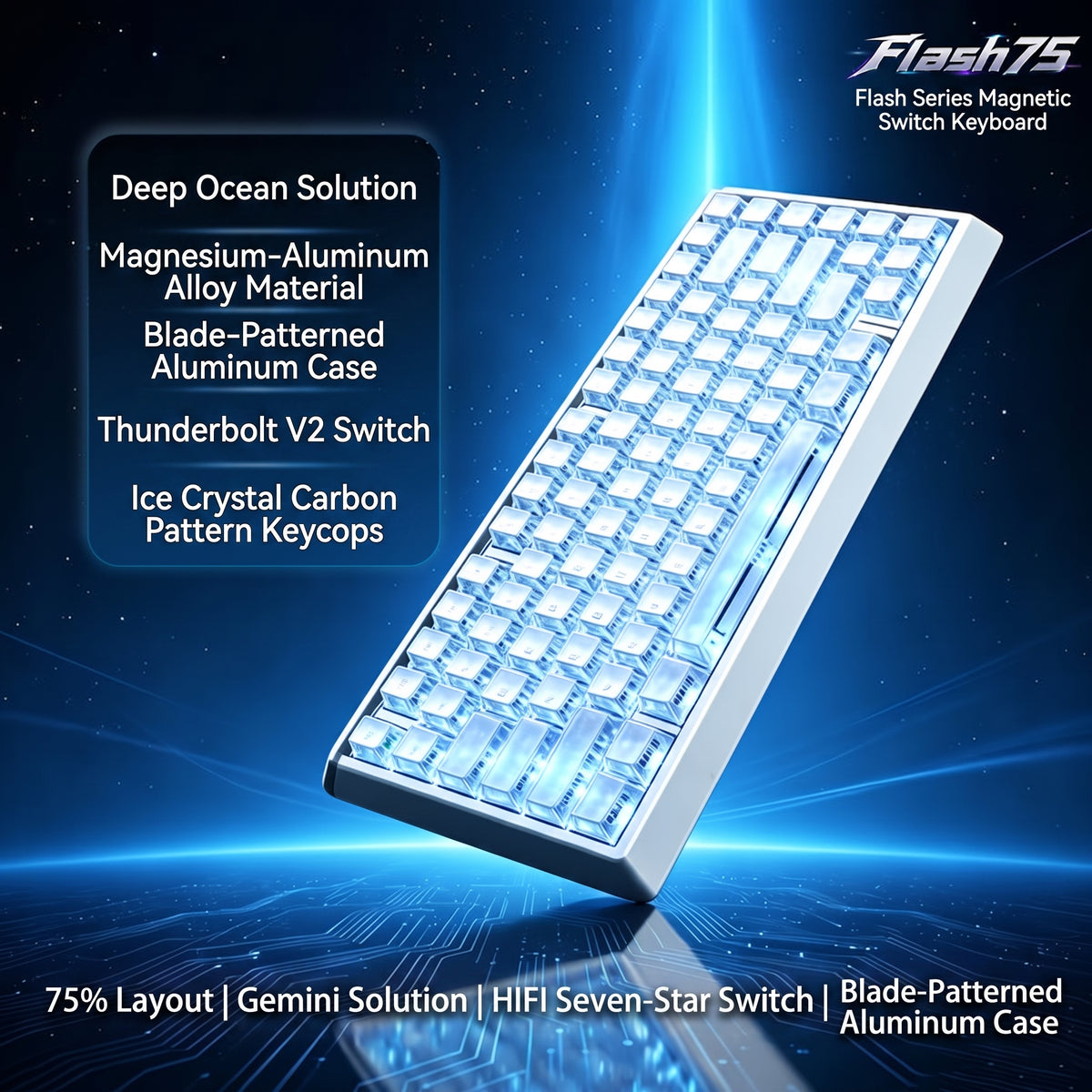 IPI FLASH 75 — 75% Magnetic Switch Gaming Keyboard, 8000Hz, Magnesium-Aluminium Unibody