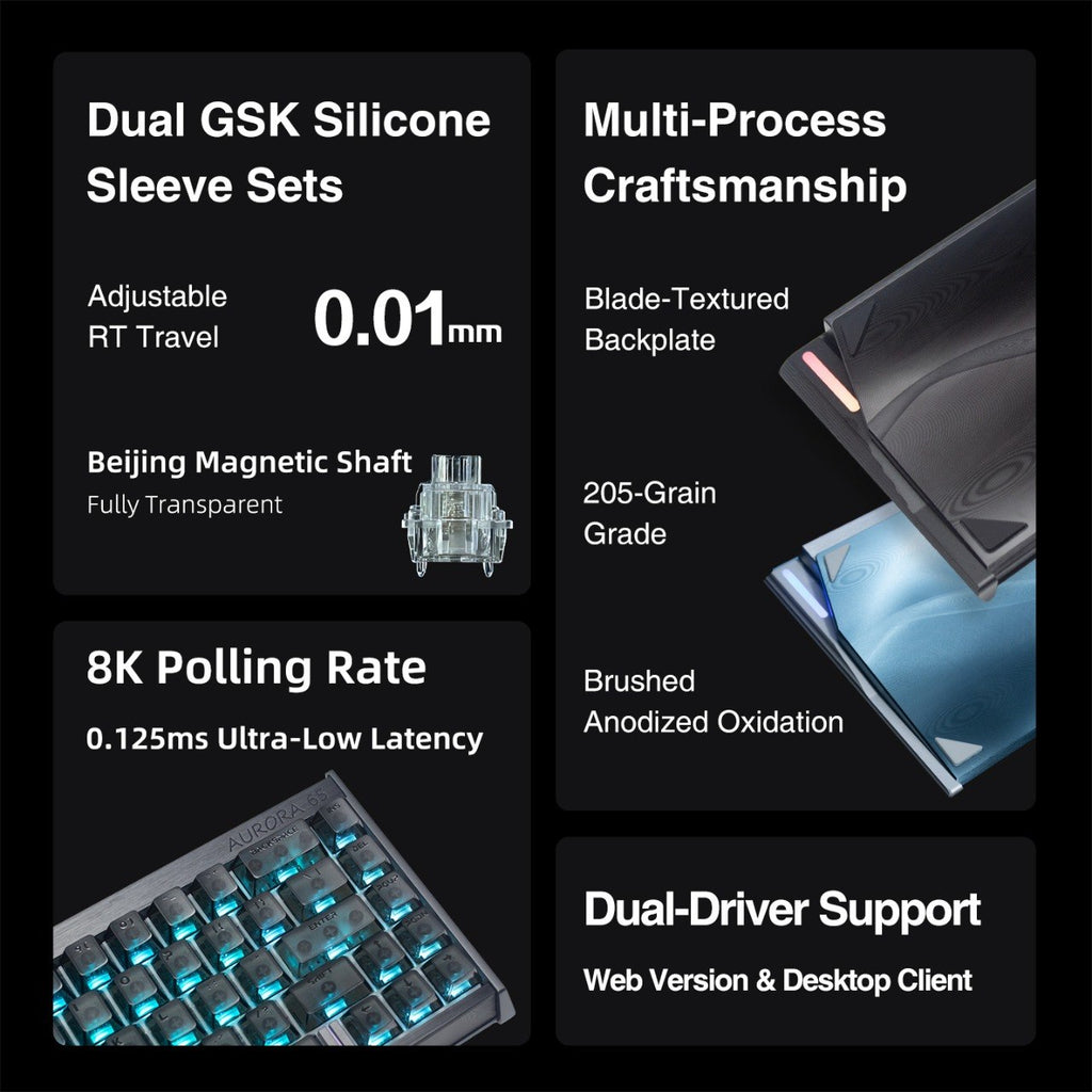 IPI AURORA — CNC Aluminium Magnetic Switch Keyboard, 65% / 75%, 8000Hz
