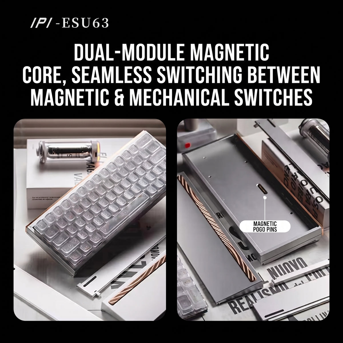 IPI ESU63 × EAZSOO — 0.03ms CNC Aluminium 63% Keyboard, 32K Scan, True 8K