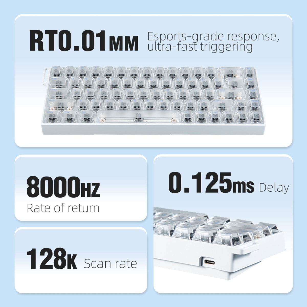 IPI FLASH 68 — 68-Key Magnetic Switch Gaming Keyboard, 8000Hz, Full Aluminium